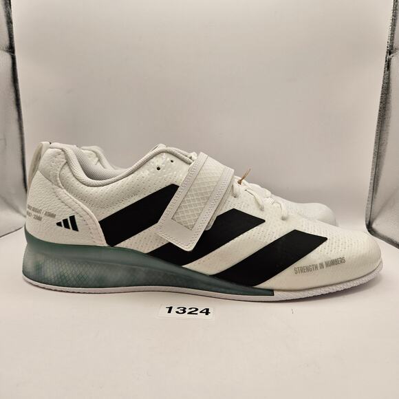 ADIDAS ADIPOWER MEN\'S 14 WEIGHTLIFTING SHOES IH8233 WHITE BLACK CLEAR SOLE NWOB main image 5